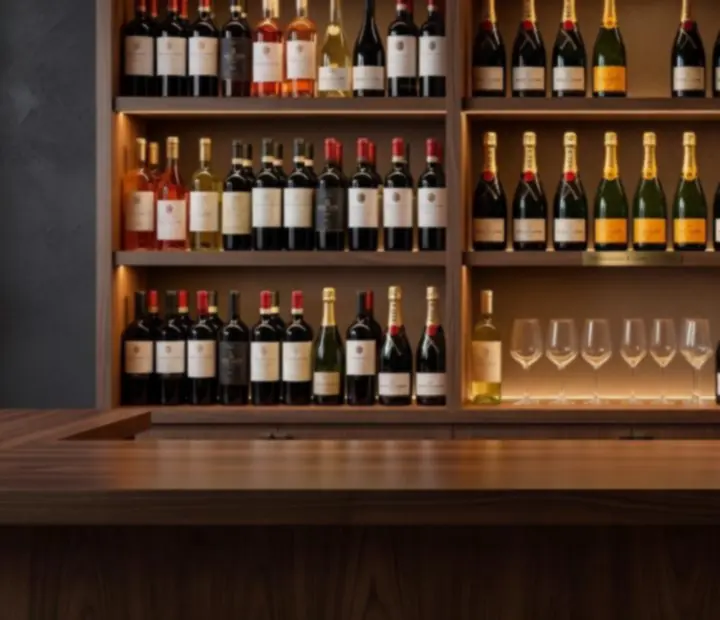 Elegancki bar z kolekcją win i szampanów w Velona Storia